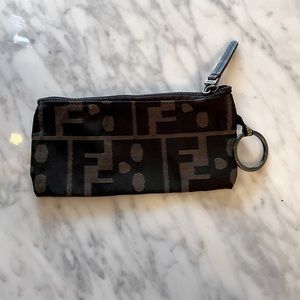 Rare authentic Fendi zip pouch with key loop